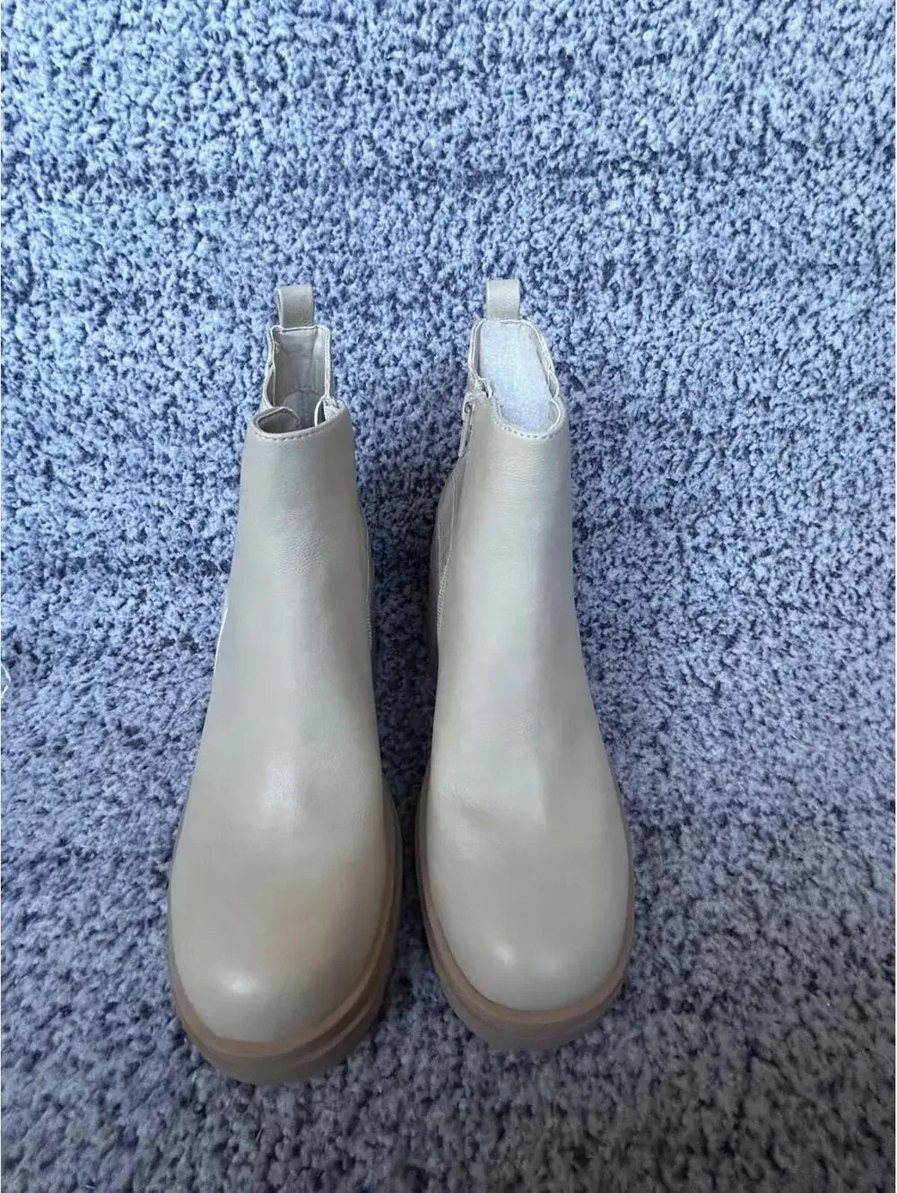 Sun + Stone Veronikaa Pull-On Lug Chelsea Booties-Color: ECRU CROC - Size 8.5